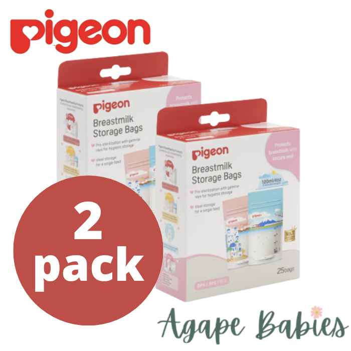 [2-Pack] Pigeon Breast Milk Storage Bags 120ml Holidays