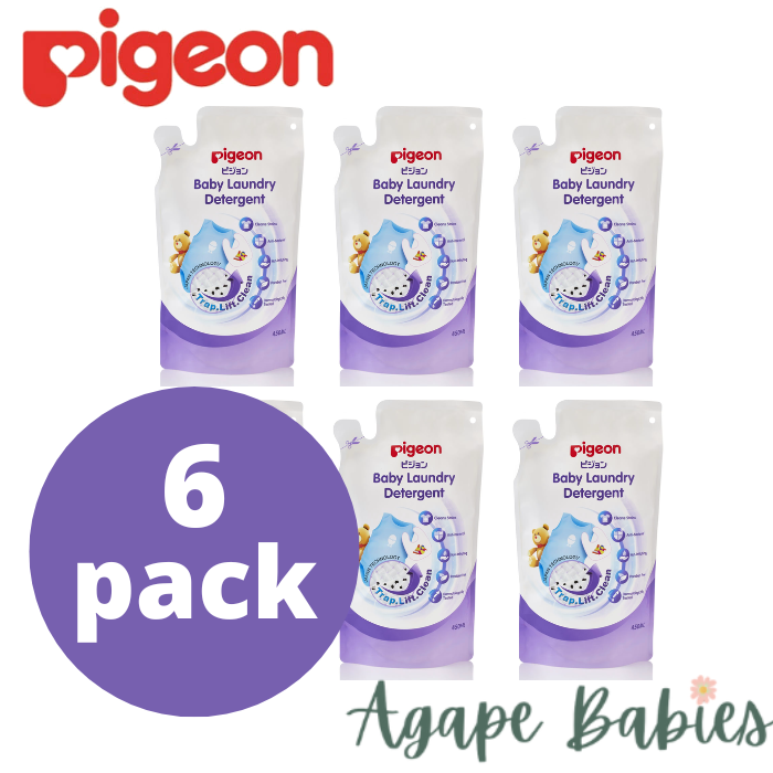 [6-Pack] Pigeon Baby Laundry Detergent 450ml Refill