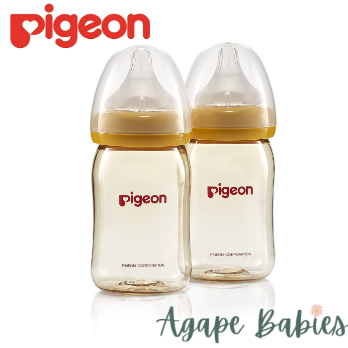 Pigeon Softouch TM Peristaltic Plus WN PPSU Nursing Bottle 160ml (SS Teat) 0+ Months (Twin Pack)