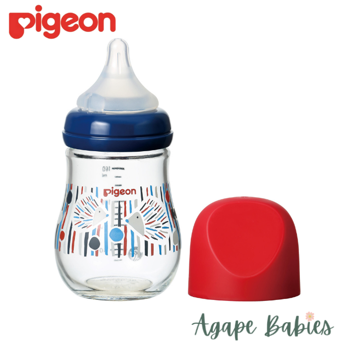 Pigeon Softouch My Precious Feeding Baby Bottle Glass 160ml (SS) - Hedgehog