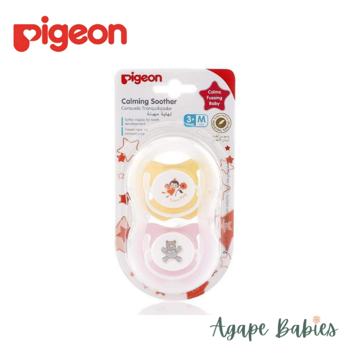 Pigeon Calming Soother 2Pcs Pack Girls (M Size) Blister ENG/ARB/SPN