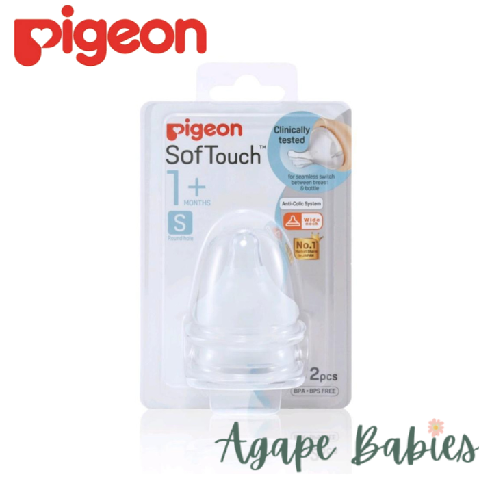 Pigeon SofTouch™ Peristaltic PLUS Nipple 2pc Blister Pack (S Size)