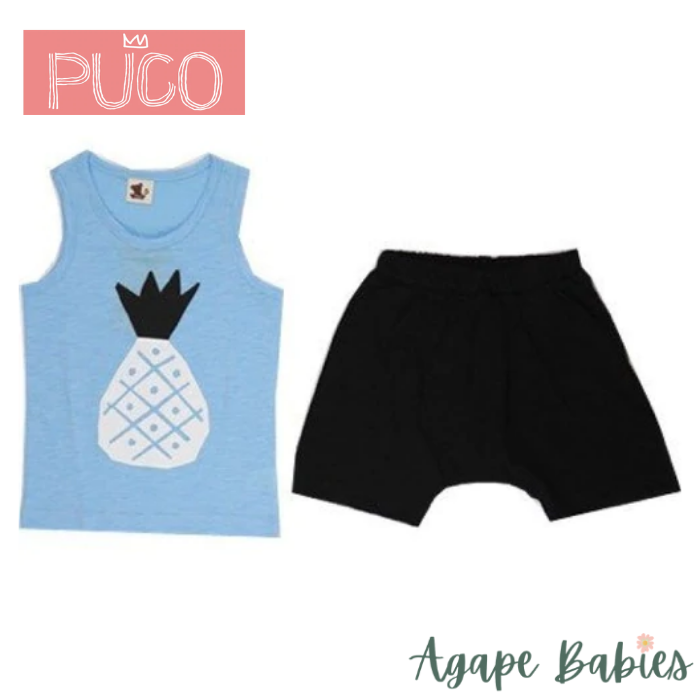 Puco Premium Sleeveless Set Pineapple Blue - 4 Sizes!