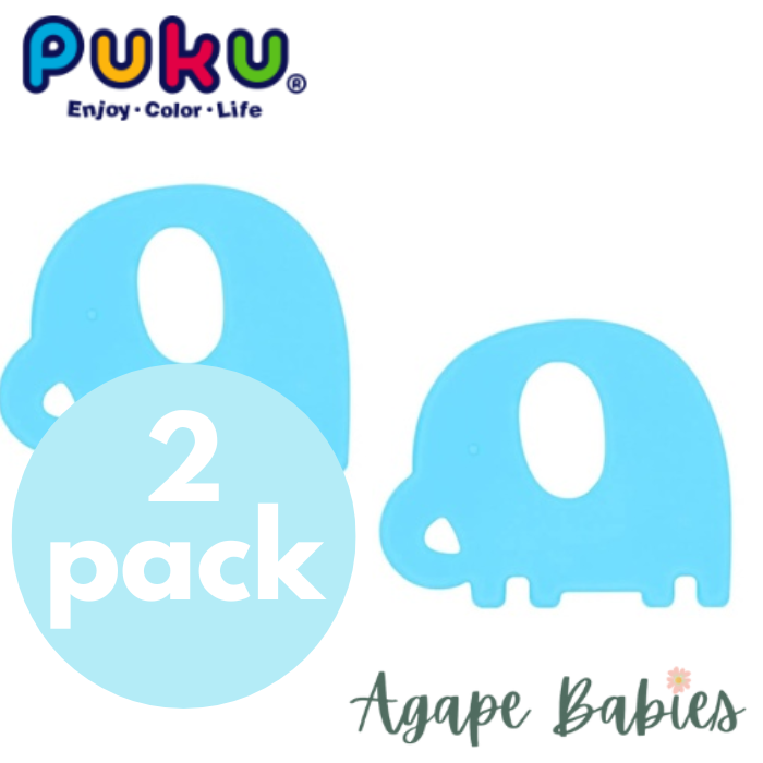 [2-Pack] Puku Baby GaGa Teether - Blue Elephant