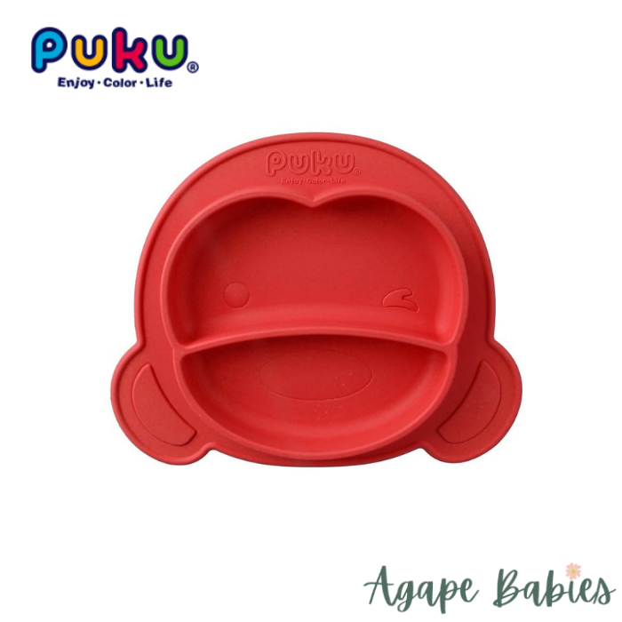 Puku Silicone Suction Plate - Red