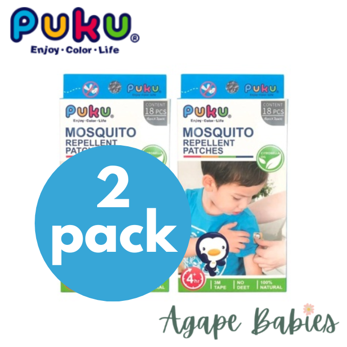 [2-Pack] Puku Mosquito Repellent Patch (18pcs/Pack)