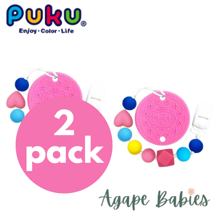 [2-Pack] PUKU Baby GaGa Teether - Strawberry Cookie