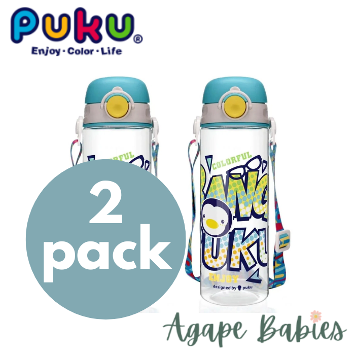 [2-Pack] Puku Tritan Sprout Bottle 500ml - Green