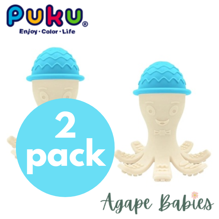 [2-Pack] Puku Baby Gaga Teether - Blue Octopus