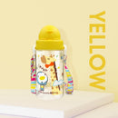 [2-Pack] Puku Friends Tritan Straw Botle 330ml - Yellow