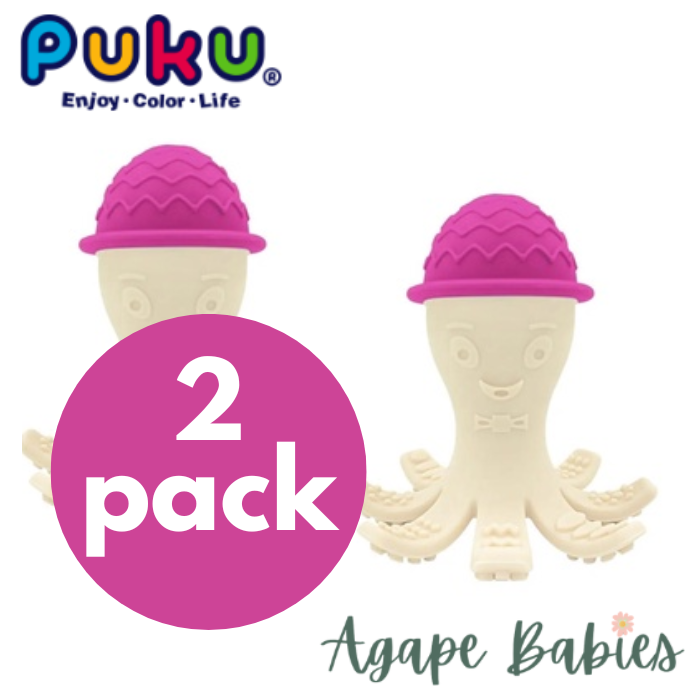 [2-Pack] Puku Baby Gaga Teether - Purple Octopus