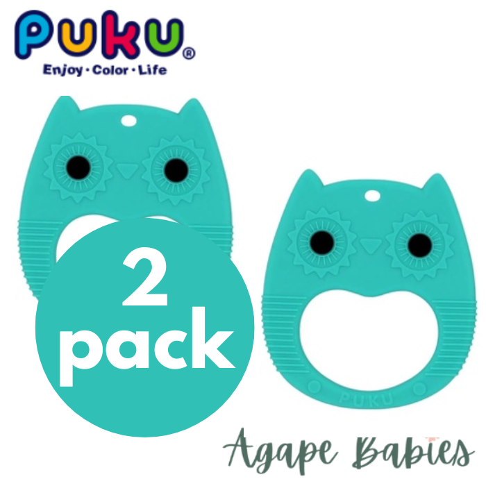 [2-Pack] Puku Baby GaGa Teether - Green Owl