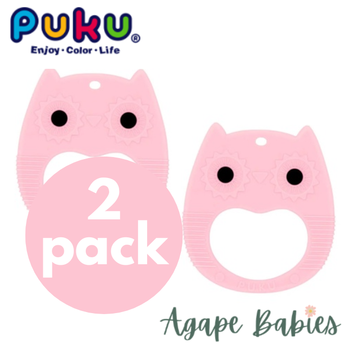 [2-Pack] Puku BABY GaGa Teether - Pink Owl