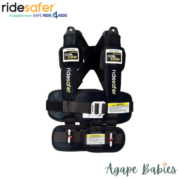 RideSafer Delight Wearable Safety Restraint - Black - Small (10 year local warranty)