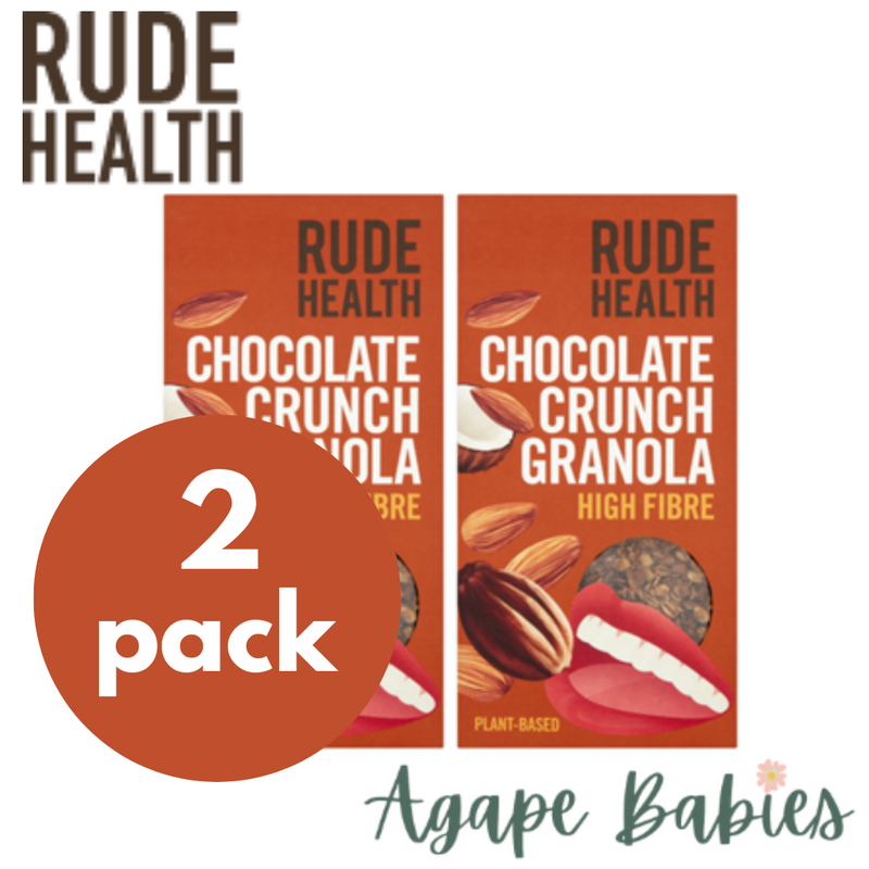 [2 Pack] Rude Health High Fibre Chocolate Crunch Granola, 400g. Exp :09/23