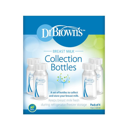 Dr Brown's 4Oz/120ml Narrow Neck Breastmilk Collection Bottles (4-Pack)