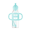 [2-Pack] Dr. Brown’s 8oz/250ml PP Narrow Sippy Straw Bottle w/ Silicone Handles - Green