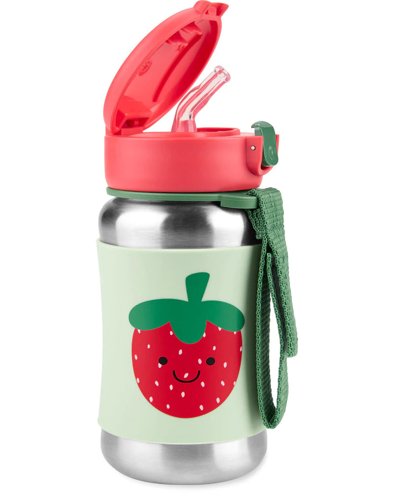 Skip Hop Spark Style Stainless Steel Straw Bottle - Strawberry