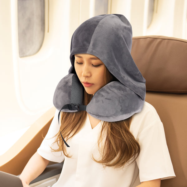 Travelmall- Switzerland Premium Foldable Memory Fam Pillow With Hood