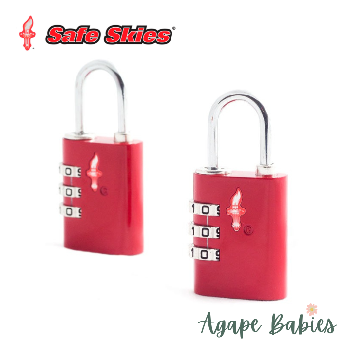 Safe Skies Aero Lock 3 Dial Double Set - Fire Engine Red