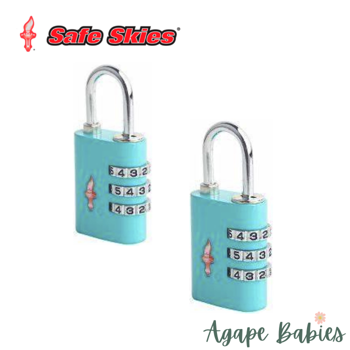 Safe Skies Aero Lock 3 Dial Double Set - Aqua Blue