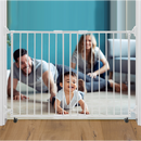 Lucky Baby Smart System SG-86 Extendable Gate On Wheel Without Step Over Bar - White