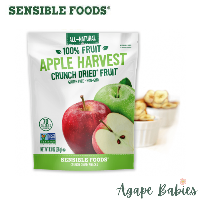 Sensible Foods All-Natural 100% Fruit Apple Harvest Crunch Dried Fruit, 9g Exp: 05/25