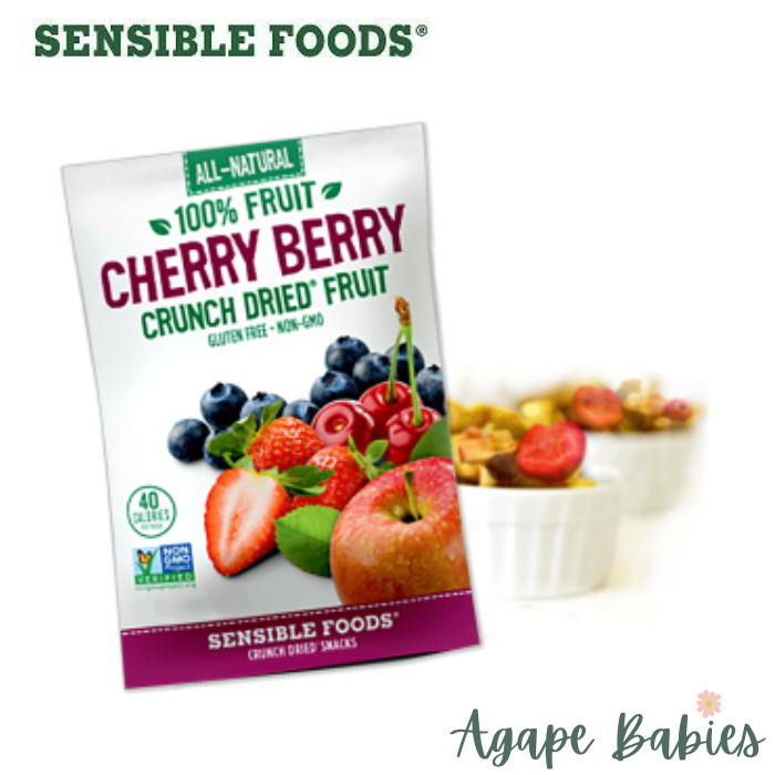 Sensible Foods All-Natural 100% Fruit Cherry Berry Crunch Dried Fruit, 10g Exp: 05/25