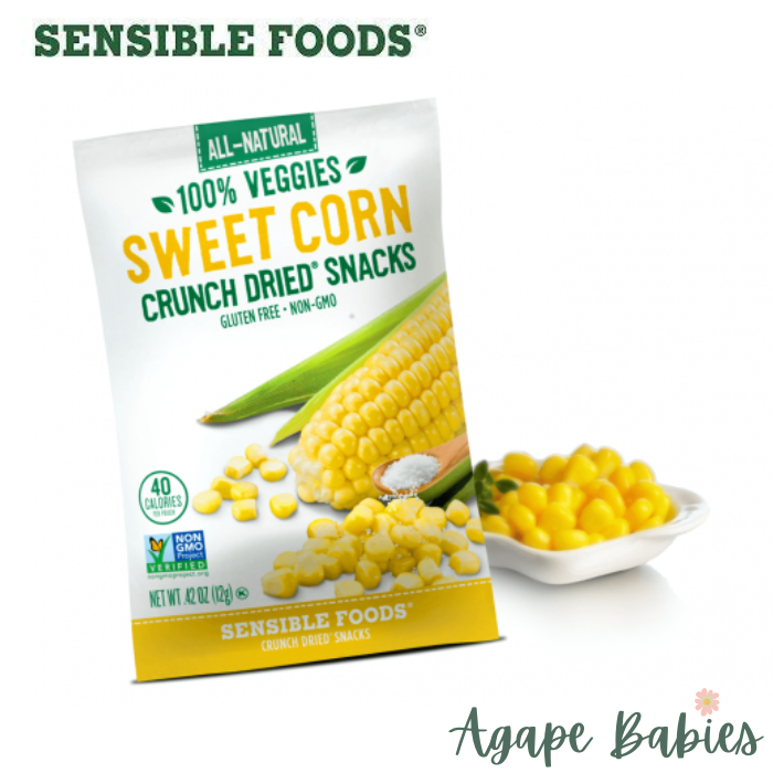 Sensible Foods All-Natural 100% Veggies Sweet Corn Crunch Dried Snack, 12g Exp: 03/25