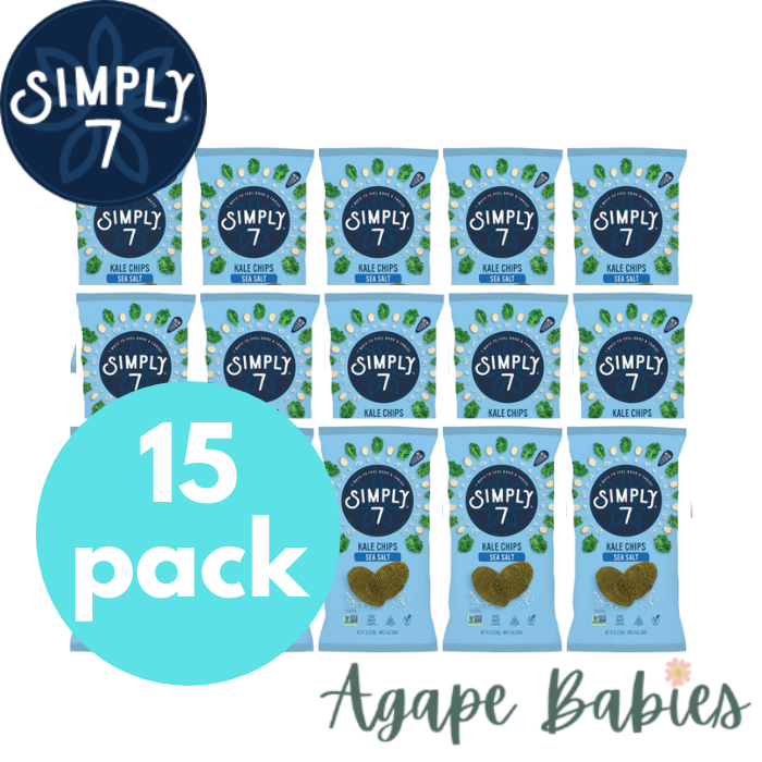 [Pack Of 15] Simply 7 Kale Chips - Sea Salt, 23 g Exp: 04/24