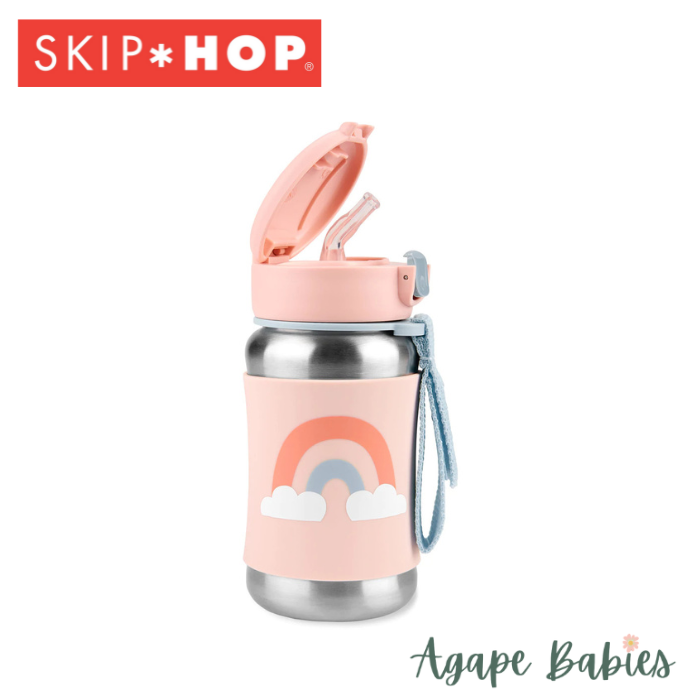 Skip Hop Spark Style Stainless Steel Straw Bottle - Rainbow