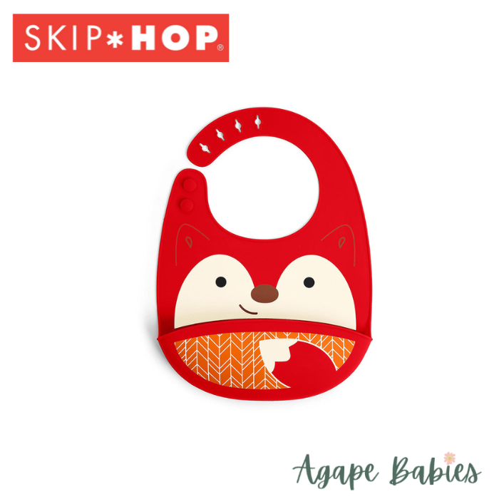 Skip Hop Zoo Fold & Go Silicone Bib - Fox