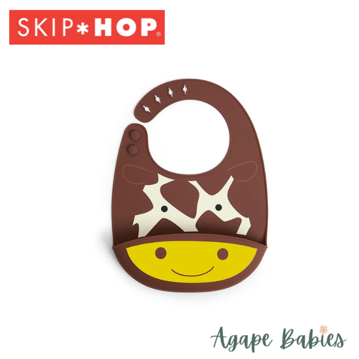 Skip Hop Zoo Fold & Go Silicone Bib - Giraffe