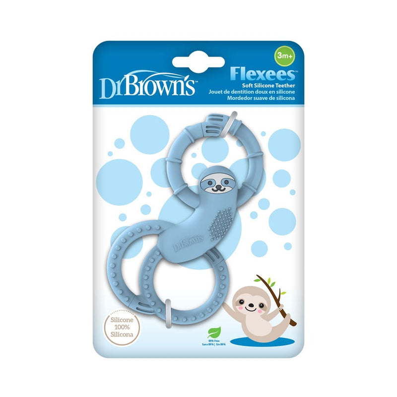 [ 2 Pack ] Dr Brown's Sloth Long Limbed Silicone Teether  (Blue)