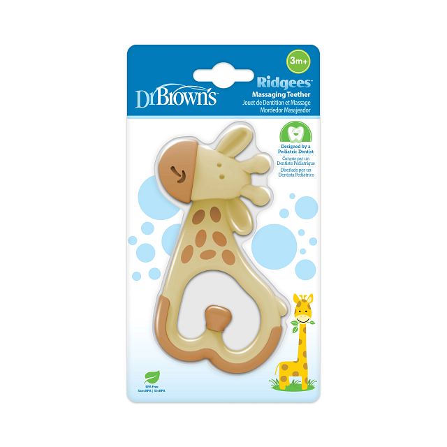 [2 Pack] Dr Brown's Massaging 'Ridgees' Teether (Giraffe)