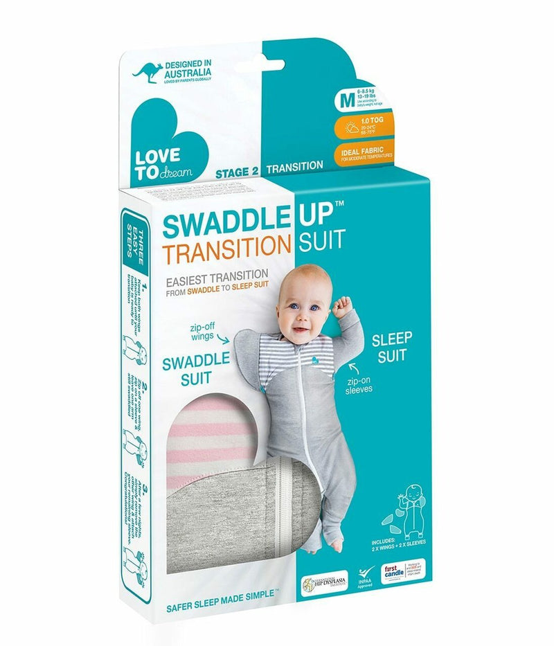 Love To Dream Swaddle UP Transition Suit 1.0 Tog Original Pink