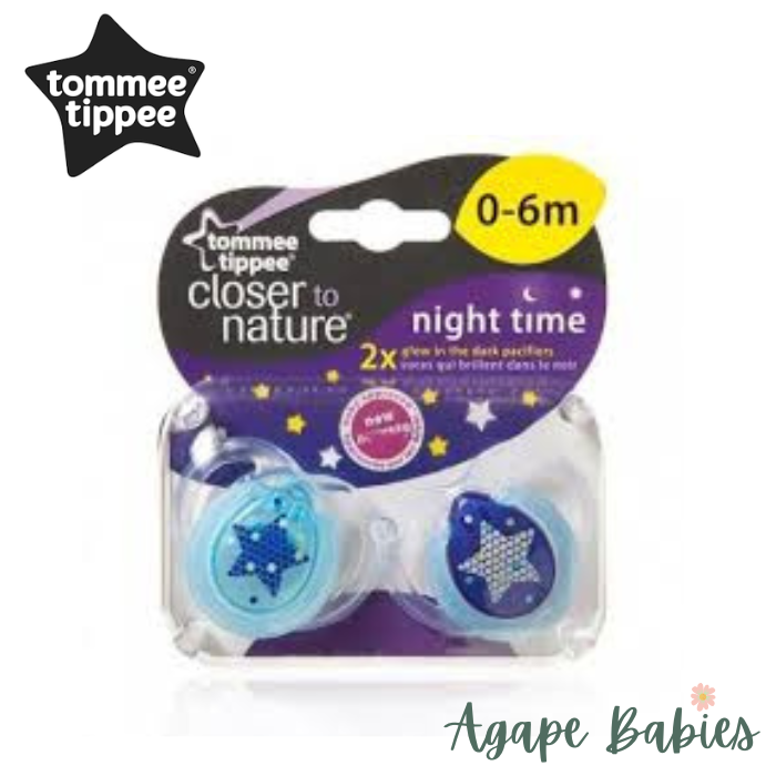 Tommee Tippee Closer To Nature Night Time Orthodontic Soother 0-6m 2pk