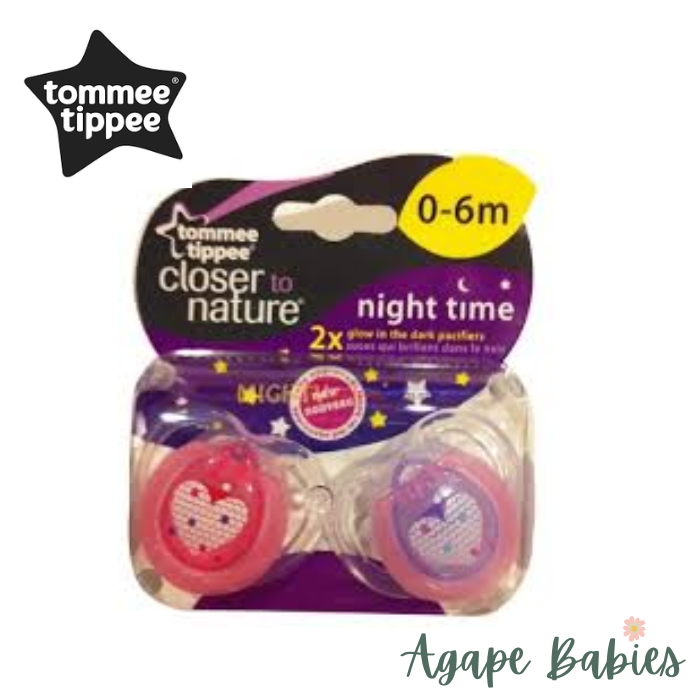 Tommee Tippee Closer To Nature Night Time Orthodontic Soother 0-6m 2pk