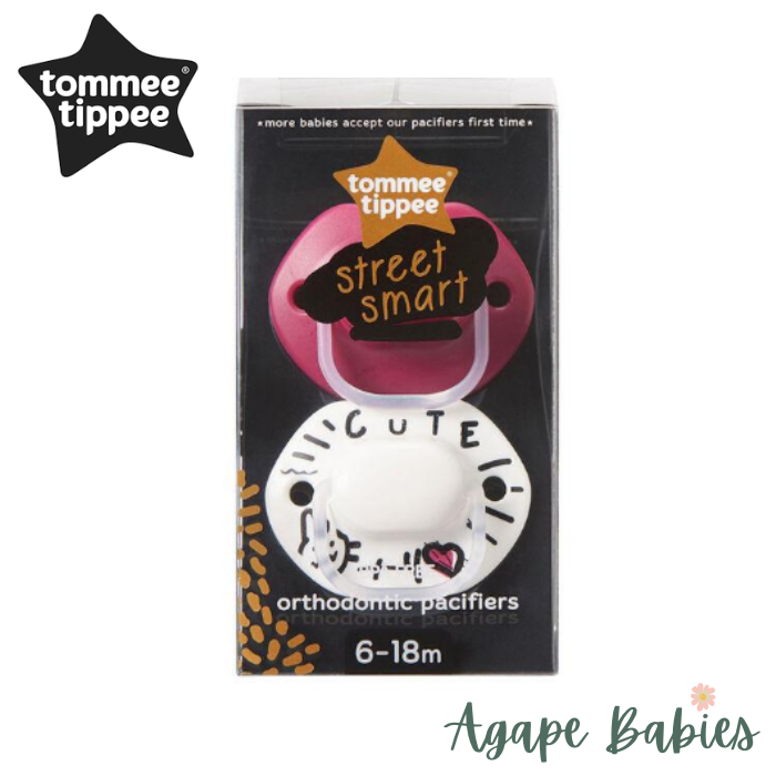 Tommee Tippee Closer to Nature Street Smart Pacifier 6-18m - Pink/White