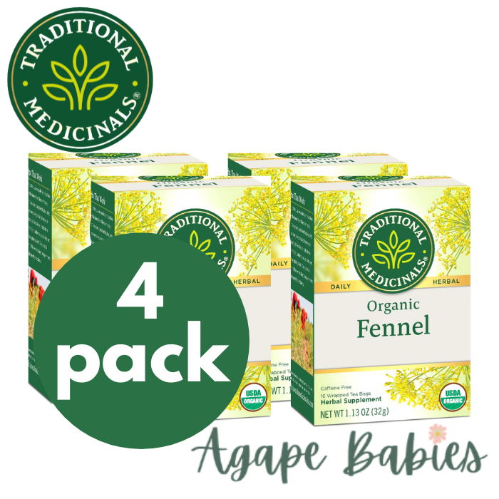 [Bundle Of 4] Traditional Medicinals Organic Fennel, 16 bags Exp: 07/25
