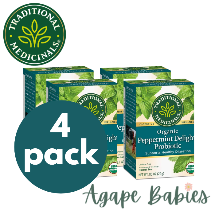 [Bundle Of 4] Traditional Medicinals Peppermint Delight, 16 bags Exp:
