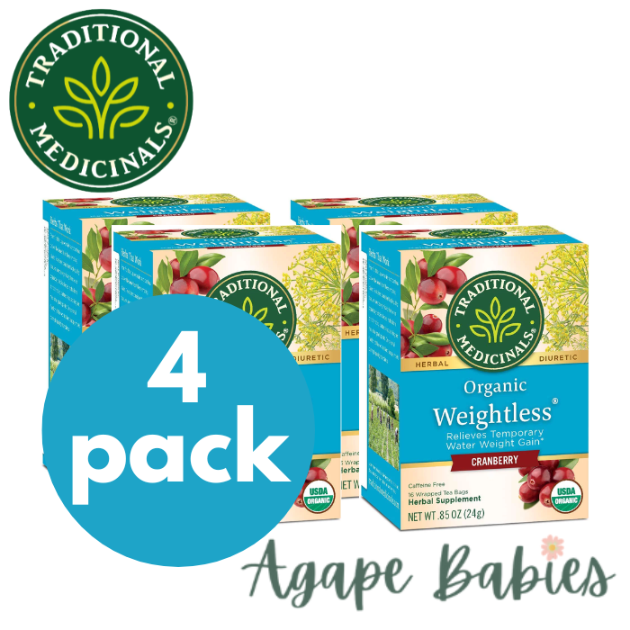 [Bundle Of 4] Traditional Medicinals Weightless Cranberry, 16 bags Exp: 03/25