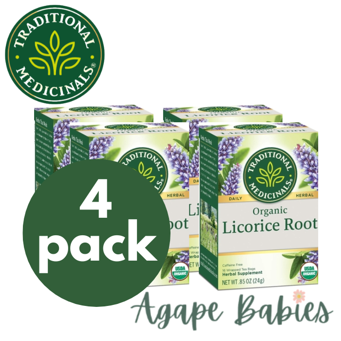 [Bundle Of 4] Traditional Medicinals Organic Licorice Root, 16 bags Exp: 02/25