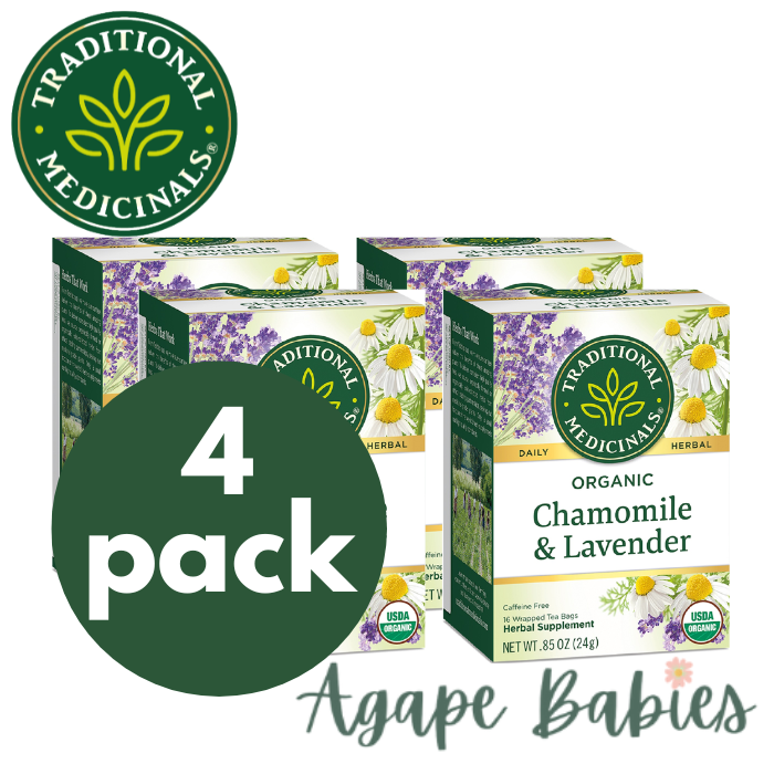 [Bundle Of 4] Traditional Medicinals Organic Chamomile with Lavender, 16 bags Exp: 02/25