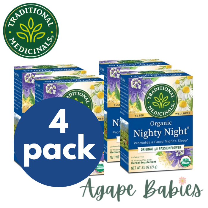 [Bundle Of 4] Traditional Medicinals Organic Nighty Night Tea, 16 Bags Exp: