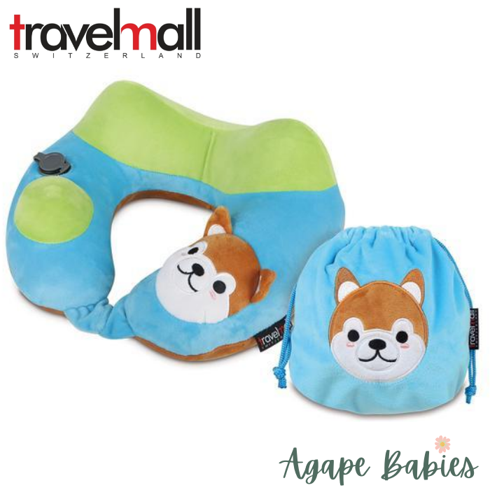 TravelMall Kid’s Inflatable Travel Pillow (Shiba Inu Edition)