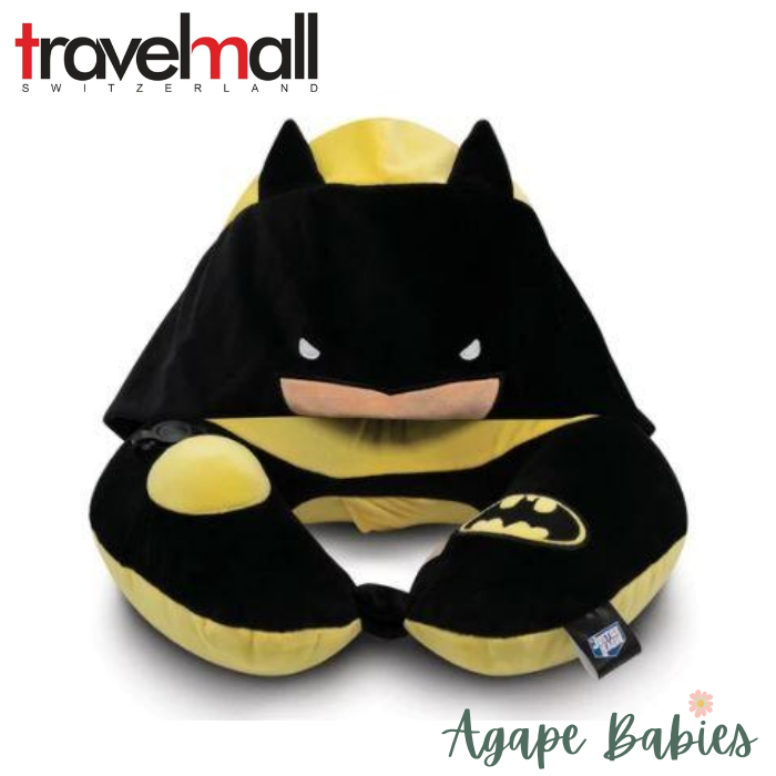 TravelMall Kid’s Justice League 3D Foldable Hood With Patented Pump Pillow - Batman