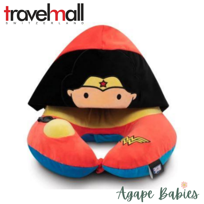 TravelMall Kid’s Justice League 3D Foldable Hood With Patented Pump Pillow - Wonder Woman