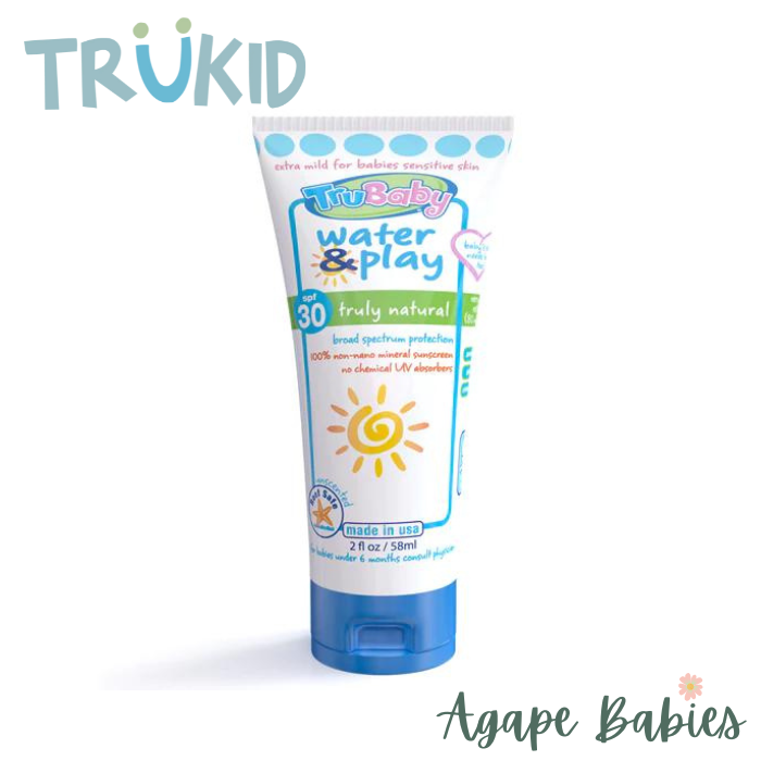 TruKid TruBaby Water & Play - Unscented+ Water Resistant - UVA/UVB Lotion, 58 ml