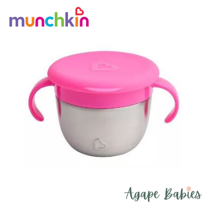 Munchkin Snack+™ Stainless Steel Snack Catcher (Pink)